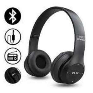 P47 Wireless Headphones, Bluetooth Foldable Headset with Microphone, Supports FM Radio and TF Card, Compatible with PC, TV, Smart Phones, and Tablets