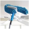 Flexible Microfiber Fan Duster with Long Telescopic Stainless Steel Handle for Ceiling Cleaning