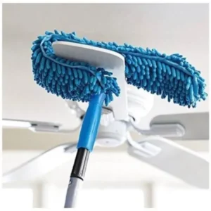 Flexible Microfiber Fan Duster with Long Telescopic Stainless Steel Handle for Ceiling Cleaning